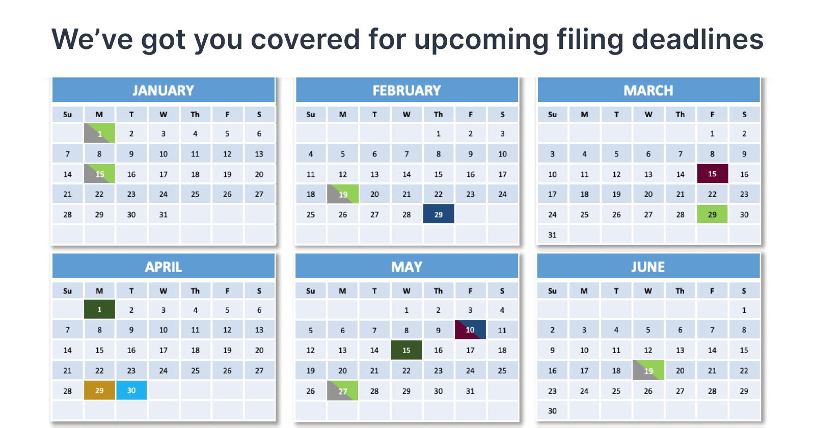A calendar showcasing upcoming SEC filing deadlines